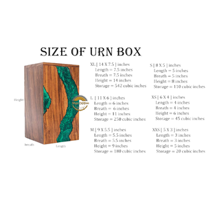 Ocean Inspired Resin & Natural Wood Cremation Urn Handmade Blue Wave Funeral Ashes <b>Box</b> by AYAANS - Product Image 3