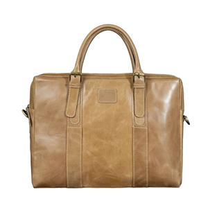 He She Wears Genuine <b>Leather</b> 6 Inch Large Capacity Laptop Satchel <b>Bag</b> <b>Soft</b> Handle Zipper Closure Vintage Style All Seasons - Product Image 6
