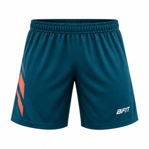 Ensemble maillot et short de football pour homme, imprimé géométrique bleu sarcelle et orange, anti-humidité, coupe athlétique, toutes saisons - Product Image 6