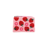 Porte-monnaie tendance en perles de tissu faites à la main, inspiré de la fraise, personnalisable (couleur, logo), lavable, promotionnel et à la mode