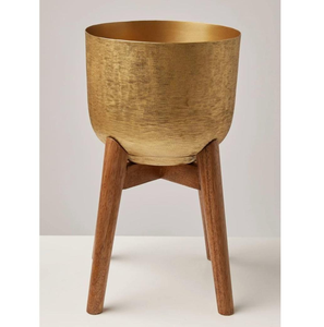 Juego de 2 Macetas de Metal Dorado de Lujo con Soporte Alto, Modernas, para Interiores y Exteriores, para Hogar, Jardín, Balcón, Sala de Estar - Product Image 4