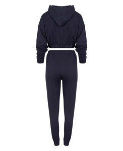 ชุดวอร์มกางเกงออกกำลังกายเอวสูงสำหรับผู้หญิงเสื้อออกกำลังกายกางเกงฟิตเนสคอตั้งลายพื้น - Product Image 3