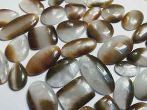 2024ทำด้วยมือทองแดง rutile Cabochon จี้สร้อยคอที่น่าตื่นตาตื่นใจแบนกลับพลอยควอตซ์ธรรมชาติอัญมณีหลวม - Product Image 2