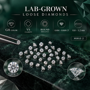 Diamants de laboratoire taillés avec précision |   Collections de pierres de diamant rondes brillantes, couleur GH, clarté VS, 0,004-0,008 CT, 0,8-1,2 MM, pierres détachées - Product Image 5