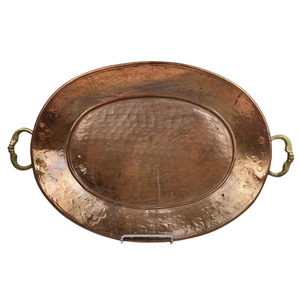 Kitchenware Accessory Great Quality Copper Serving Tray Platter With Ornate Floral Design And Wedding Dinnerware For Home Decor - Product Image 4