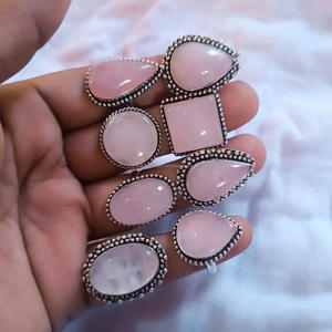 Hot Selling Sterling Silver <b>Crystal</b> <b>Rings</b> Best Quality Natural Flashy Rainbow Moonstone Gemstone Quality Real <b>Crystal</b> Craft - Product Image 4