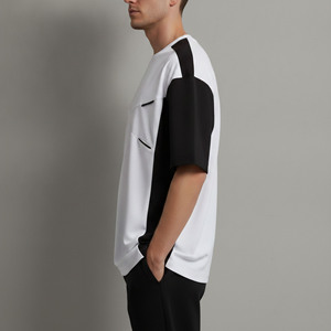 เสื้อยืดผู้ชายผ้าฝ้าย 100% สุดฮิตปี 2026 รักษ์โลก สไตล์ฮิปฮอป แบบเรียบสีพื้น 2 สี ป้องกันการยับ - Product Image 2