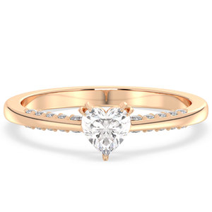 REYES – bague de promesse de mariage minimaliste en forme de cœur pour femmes, en argent Sterling 925, certifiée GRA, bijoux fins - Product Image 1
