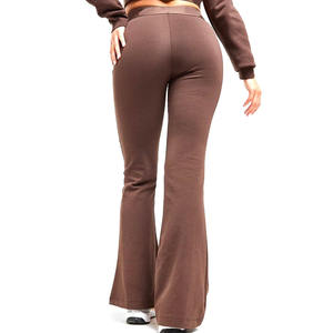 ชุดวอร์มผู้หญิงแบบออนไลน์ ชุดเซ็ตผ้าฟลีซเนื้อหนัก 100% ผ้าฝ้าย ทรงหลวม ขากว้าง ทรงตรง กางเกงวอร์มขาบาน และเสื้อฮู้ด - Product Image 2