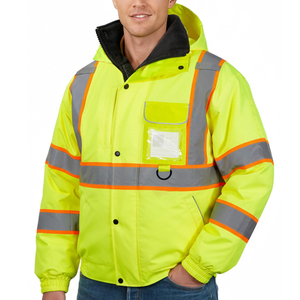 High Visibility Reflective Safety <b>Jacket</b> Custom Color Breathable Mesh Workwear <b>Construction</b> Security <b>Jacket</b> Multi Pocket - Product Image 1
