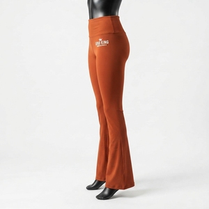 Wide Leg <b>Flare</b> Yoga <b>Leggings</b> Spandex/Polyester Quick Dry Eco-Friendly High Elastic Waist Soft Gym <b>Flare</b> Pants - Product Image 3