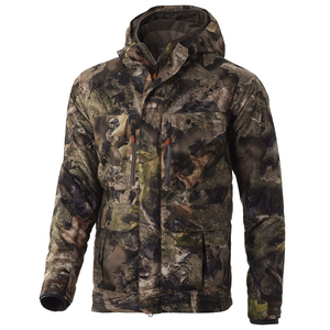 Men's <b>Waterproof</b> Soft Shell Solid Breathable Hooded Hunting <b>Jacket</b> <b>Long</b> Sleeve Thick Fleece Lining Zipper Closure Safari Style - Product Image 4