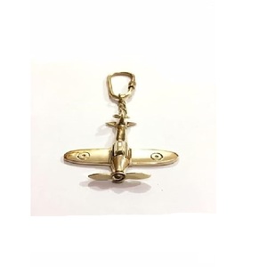 Brass Airplane Keychain Vintage Aviation Aircraft Design Gold Tone Metal <b>Key</b> <b>Ring</b> Clip Travel Gift <b>for</b> Men and <b>Women</b> - Product Image 3