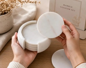 Juego de Posavasos de Mármol en Oferta, Posavasos de Piedra Natural para el Hogar, Cocina, Restaurante, Hotel y Oficina, Proveedor Mayorista - Product Image 4