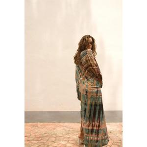 ชุดเดรสคาฟทันผู้หญิงสไตล์โบฮีเมียน ลายมัดย้อม แขนทรงปีกค้างคาว ทรงหลวม ใส่คลุมชายหาด ชุดเดรสยาวทรงหลวมสำหรับใส่เที่ยวพักผ่อนฤดูร้อน - Product Image 5