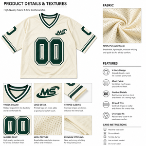 Custom Men's Printed Mesh American Football Jersey V-Neck Short Sleeve Breathable Four-Way Stretch Eco-Friendly Athletic - Product Image 6