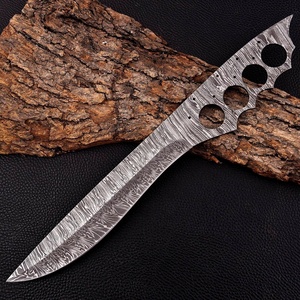 Cuchilla en bruto de acero de Damasco hecha a mano, de grado industrial, OEM, de 7 pulgadas de largo, con mango esqueletizado y tallo preperforado - Product Image 6