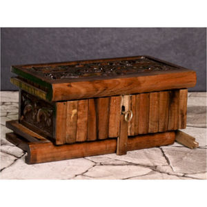 Antique Style Rustic Wooden Gift Box with Metal Hardware Custom Handcrafted Treasure Chest for <b>Jewelry</b> & Collectibles Wooden Box - Product Image 6