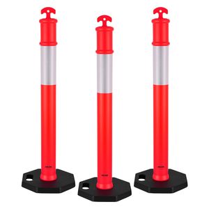 Set di 3 Coni Segnaletici Stradali Resistenti da 48 Pollici con Base Pesante e Strisce Riflettenti per la Sicurezza del Traffico - Product Image 1