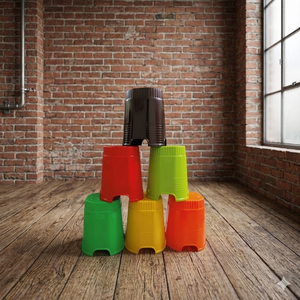 The 18 Round Modern <b>Plastic</b> Panel <b>Stool</b> Indian Made Virgin Eco-Friendly - Product Image 3