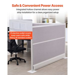 Set di 2 Divisori per Ufficio 183x122 cm, Pareti Divisorie in PET per Postazioni di Lavoro con Coperture per Prese Elettriche, per Uso Ospedaliero - Product Image 3
