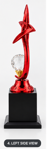 Trofeo de Cristal Estrella Roja con Base Negra Pulida de 12 Pulgadas, Premio Deportivo Duradero Grabado - Product Image 5