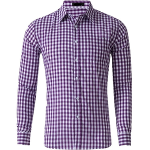 Men's Cotton Oxford Shirt Regular Fit Long Sleeve Plaid Dress Shirts Check Business Casual Button <b>Down</b> Shirt with Chest Pocket - Product Image 2