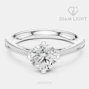 Bague de fiançailles solitaire en or blanc 14 carats avec diamant de laboratoire certifié IGI, taille ronde 0,85 carat, bijoux fins pour mariage et anniversaire - Product Image 1