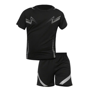 Men's <b>Short</b> Sleeve <b>Shorts</b> Outdoor Fitness Breathable Quick-Dry Loose Running Outfit Set Compression T-Shirt And <b>Shorts</b> Set - Product Image 1