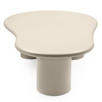 Table basse moderne de luxe en bois massif, forme nuage crème, design organique, pieds cylindriques épais en forme d'amibe, pliable, portable, facile à nettoyer
