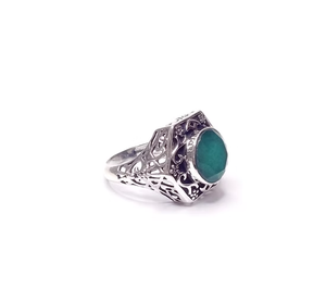 Wholesale Natural <b>Emerald</b> <b>Silver</b> <b>Ring</b> - Custom 925 Sterling <b>Silver</b> Fine Jewelry | Vintage Filigree Band - Product Image 3