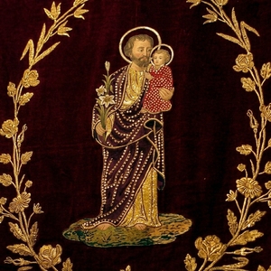 Bannière d'église en velours de qualité supérieure faite à la main - Personnalisée avec fil doré liturgique - Product Image 5