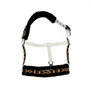 Adeefa Enterprises - Licol pour cheval rembourré et doux avec doublure en polaire noire, tête de licol en nylon réglable pour chevaux. - Product Image 1