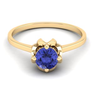 แหวนเพชรแทนซาไนต์ทรงกลม 14K ทองคำแท้ น้ำหนัก 0.84 กะรัต REYES ลดราคาพิเศษ สำหรับผู้หญิง แหวนหมั้น แหวนแต่งงาน ของขวัญสุดหรู - Product Image 5