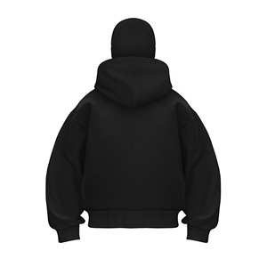Sweat-shirt à capuche double balaclava Y2K pour homme, coupe ample, doublure unie, idéal pour l'hiver - Product Image 3