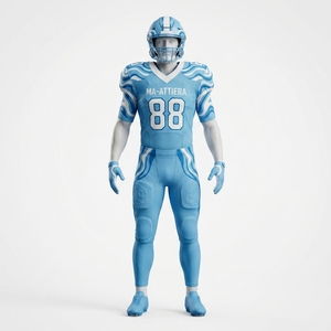 Uniforme de Fútbol Americano Personalizado para Hombre, Azul Claro, Transpirable, 100% Poliéster, Conjunto de Pantalones y Jersey Acolchados, Ropa Deportiva para Equipos - Product Image 3