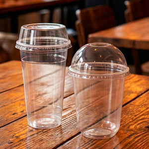 QUANG QUAN Disposable Transparent Single Wall PP <b>Cups</b> 16oz/22oz <b>Plastic</b> <b>Cups</b> with Lid 95mm Diameter for Coffee Tea Cold Beverage - Product Image 6