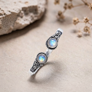 Rainbow Moonstone Bezel Set Open <b>Cuff</b> Bangle Handmade <b>Silver</b>/Gold Plated Brass Adjustable Gemstone <b>Bracelet</b> Classic Gift Unisex - Product Image 6