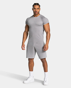 T-shirt homme à manches raglan, col rond, manches courtes, coupe classique, 100% polyester tissé, respirant, anti-boulochage, style streetwear, vêtements de sport - Product Image 2