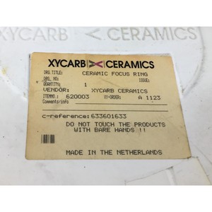 XYCARB <b>CERAMICS</b> 620003 <b>CERAMIC</b> FOCUS <b>RING</b> D-SHAPE - Trusted Global Legacy Semiconductor Equipment and Parts at - Product Image 4