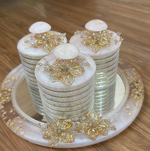 Ensemble de plateaux et de bocaux pour fruits secs en résine, faits à la main, imperméables, écologiques, style classique - Product Image 2