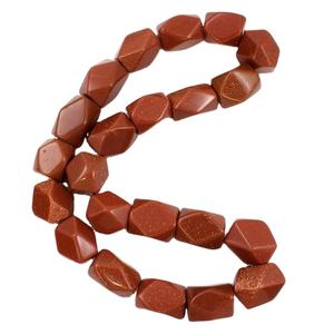 Pépite de pierre d'or rouge de haute qualité à facettes dégringolée pierre précieuse percée brin complet collier de guérison en cristal de pierre naturelle grossiste - Product Image 1