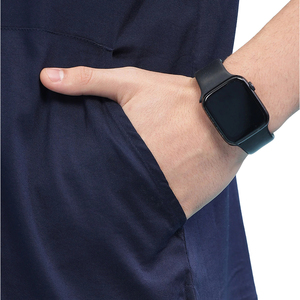 Men's Navy Blue Scrub Set V-Neck <b>Top</b> Pants Hospital Uniform Cotton Polyester Woven Fabric Needle Detection Ready Stock - Product Image 4