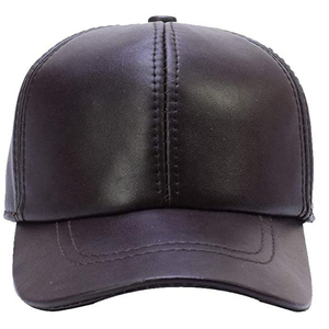 Unisex Pu Leather Baseball Cap 6-Panel Adjustable Snapback Solid Color Casual <b>Hat</b> <b>for</b> Adults - Product Image 6