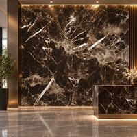 Panneau composite en aluminium (ACP) à motif marbre brun pour revêtement mural intérieur d'hôtel, façade, aménagement de magasin, fournisseur en gros