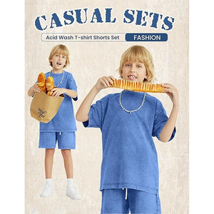 Conjunto de Ropa Urbana Moderna para Hombre, Camiseta y Pantalones Cortos con Lavado Ácido, Estilo Casual de Verano, Ajuste Holgado - Product Image 5