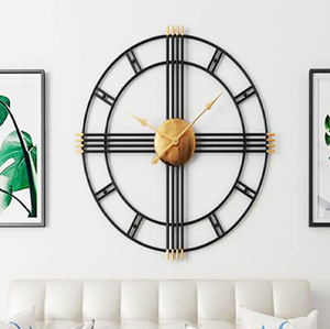 Stunning horizontal gold branch wall <b>clock</b> is adorned with elegant white metal flowers, available at wholesale prices. - Product Image 3