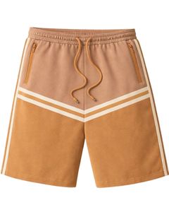 Pantalones Cortos Deportivos para Hombre en Color Camel y Tono Bronceado, con Cordón Ajustable, Bolsillos con Cremallera, Casuales, de Verano, para Playa, de Secado Rápido y Cómodos - Product Image 1