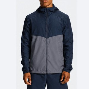 Conjunto de Chaqueta y Pantalones Cortavientos Ligeros para Hombre, Diseño de Bloques de Color, con Cremallera, Impermeables, con Capucha, para Correr y Senderismo, OEM ODM - Product Image 1