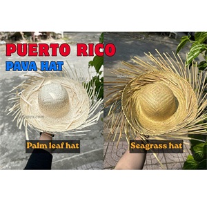 หมวกฟางปาวา เปอร์โตริโก ซอมเบรโร หมวกฟางแบดบันนี่ สีธรรมชาติ สำหรับฤดูร้อน หมวกฟางโบริคัว ปาวา แบบดั้งเดิม ราคาถูก - Product Image 1